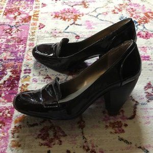 Me Too Loafer Wedge Heels Work and Comfy Oxblood Red Burgundy Leather Size 9